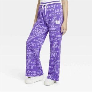 🔥237 NBA Los Angeles Lakers Wide Leg Graphic Jogger Pants